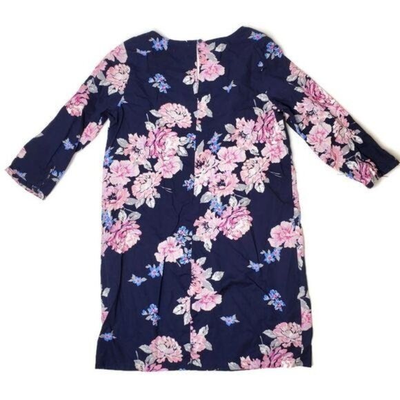 Old Navy Women Floral Print Dress size M Navy w/ Pink large flowers garden party - Picture 7 of 9